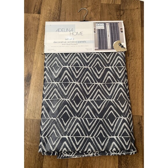 Window Panels With Rod Pockets Set of 2 - Adelina Home 84in Length - Decorative - Picture 1 of 6